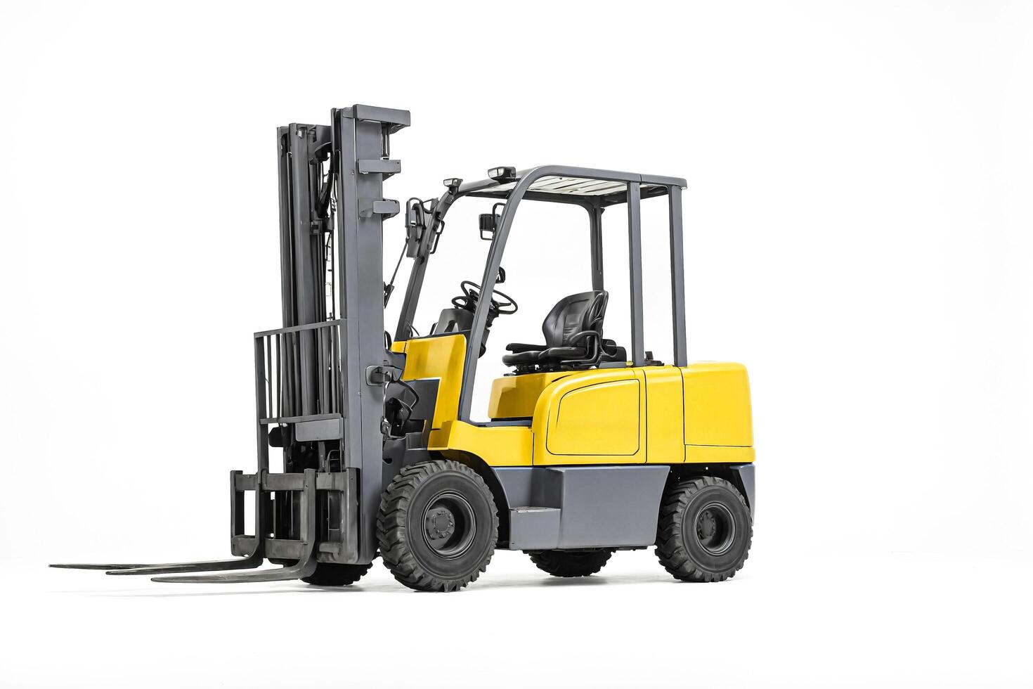 Komatsu Forklift Isolated on White Background photo