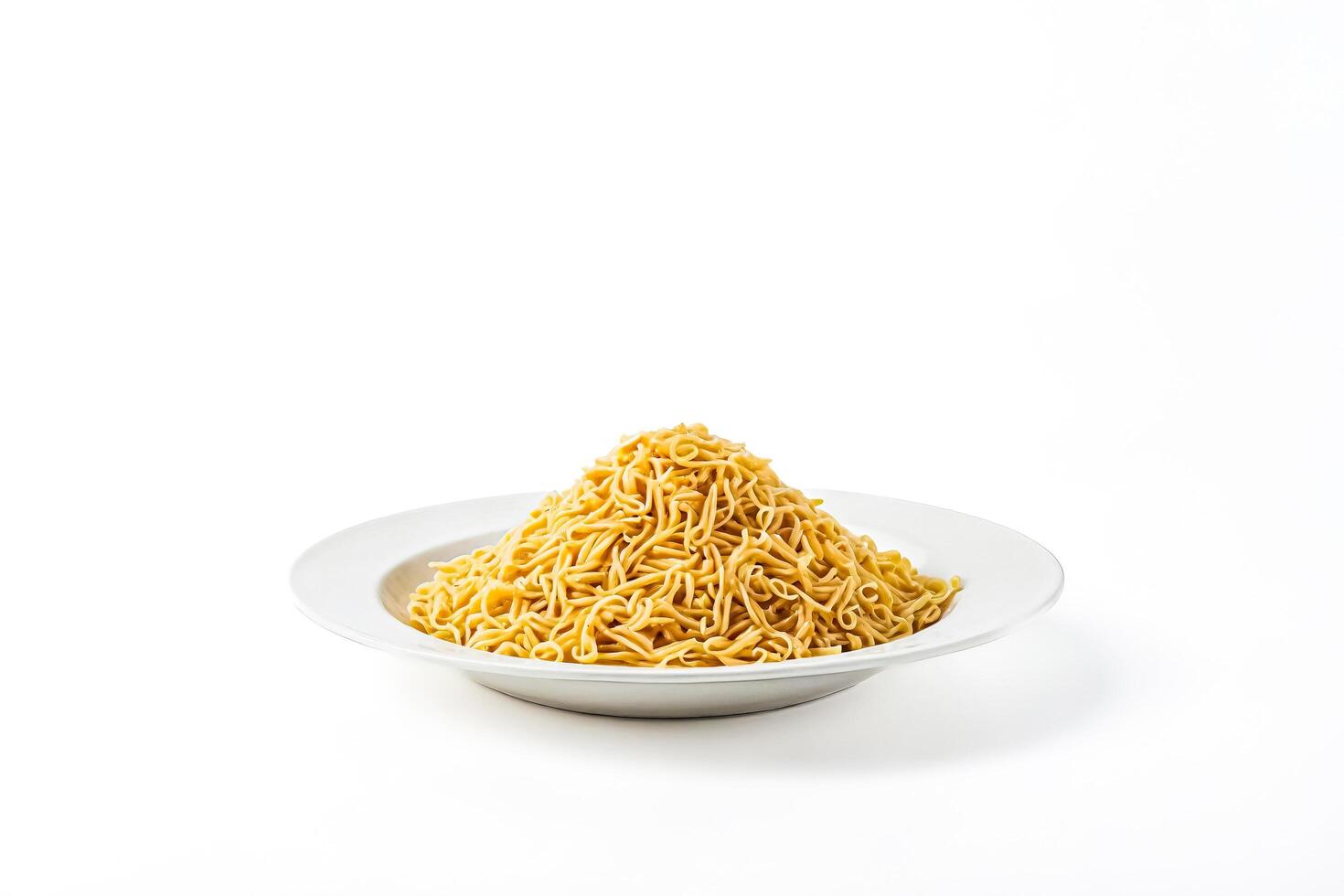 Plate of Cooked Noodles photo