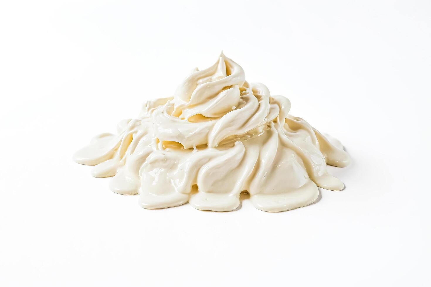 Whipped Cream Texture on White Background photo