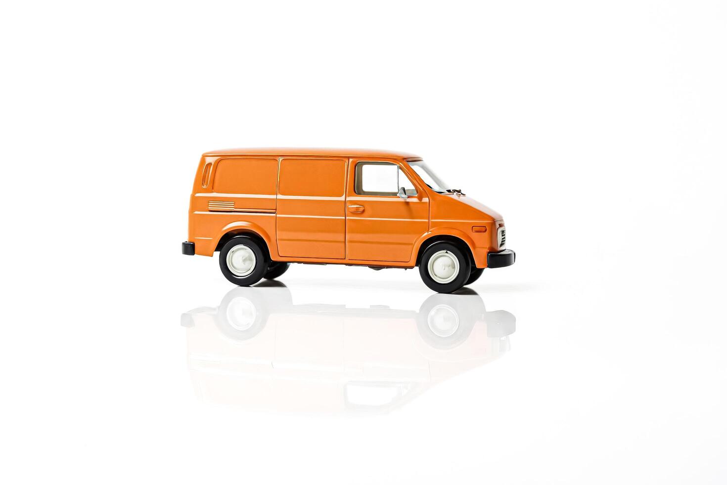 Orange Van on White Background photo