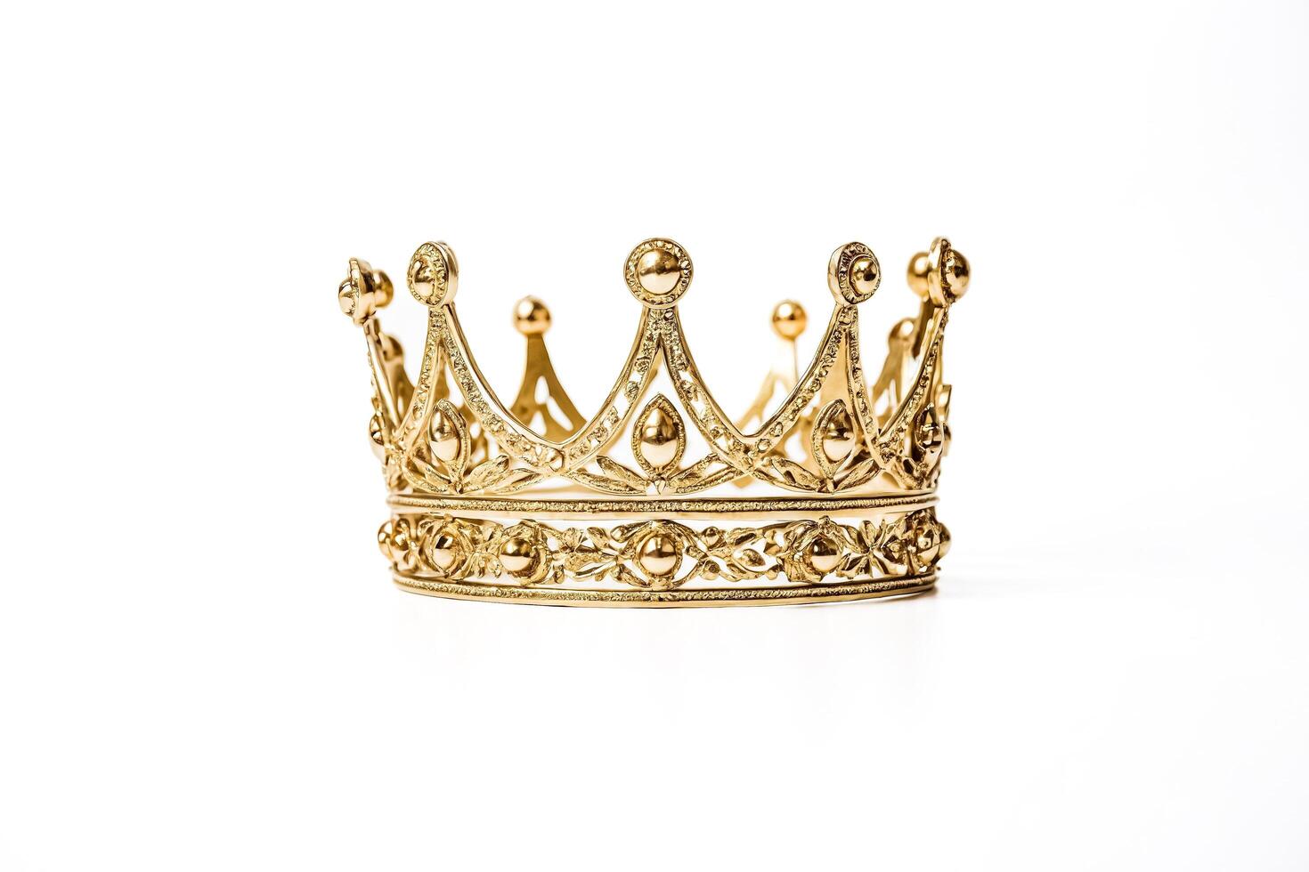 Golden Crown on White Background photo