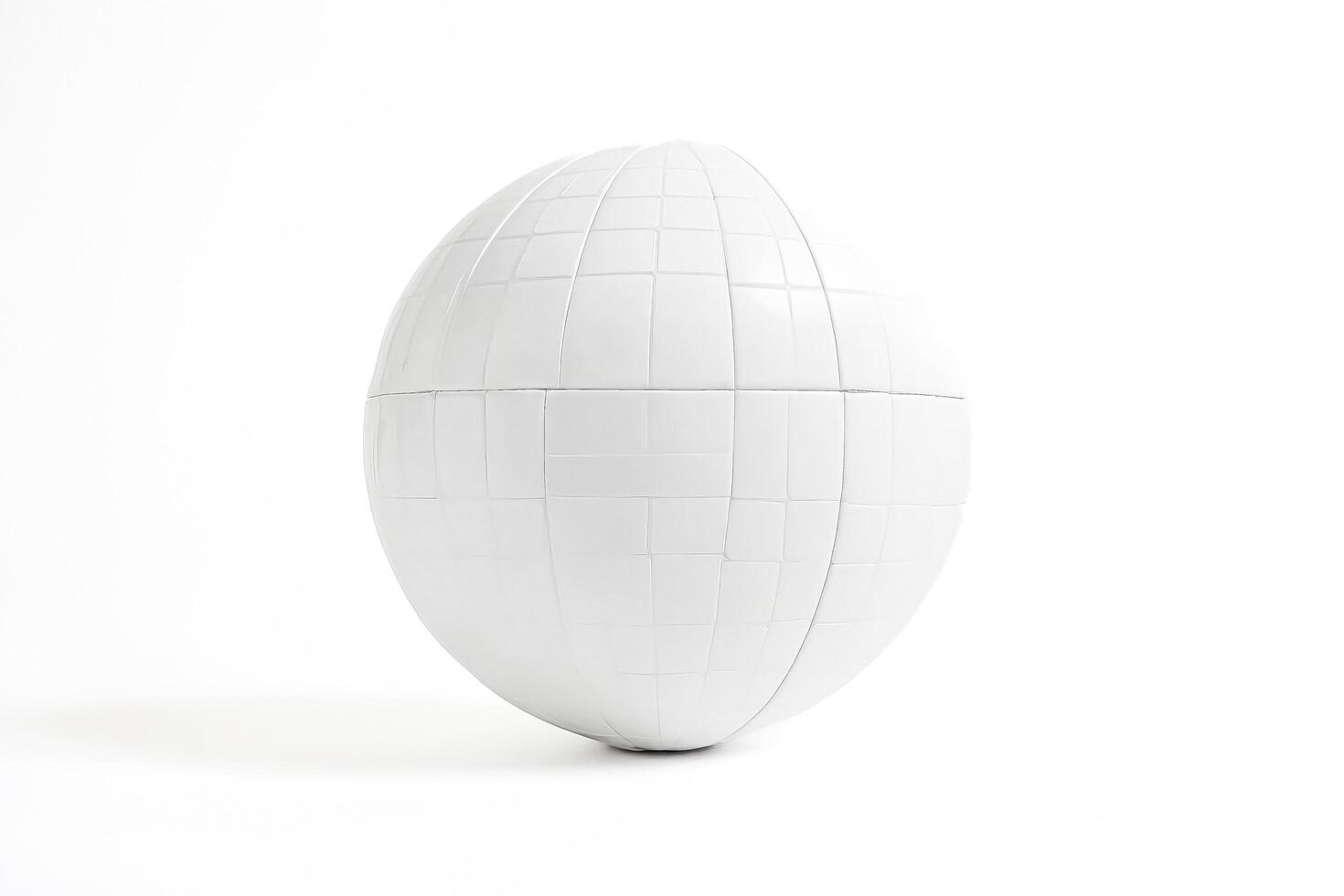 White sphere with tiled surface photo