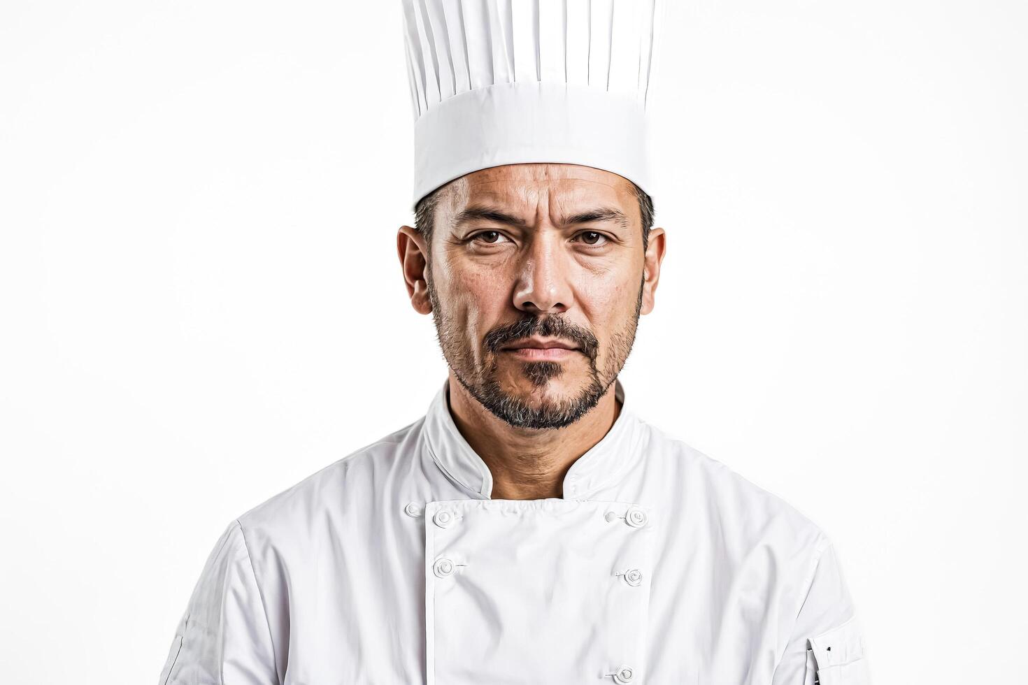 Serious Chef in White Uniform photo