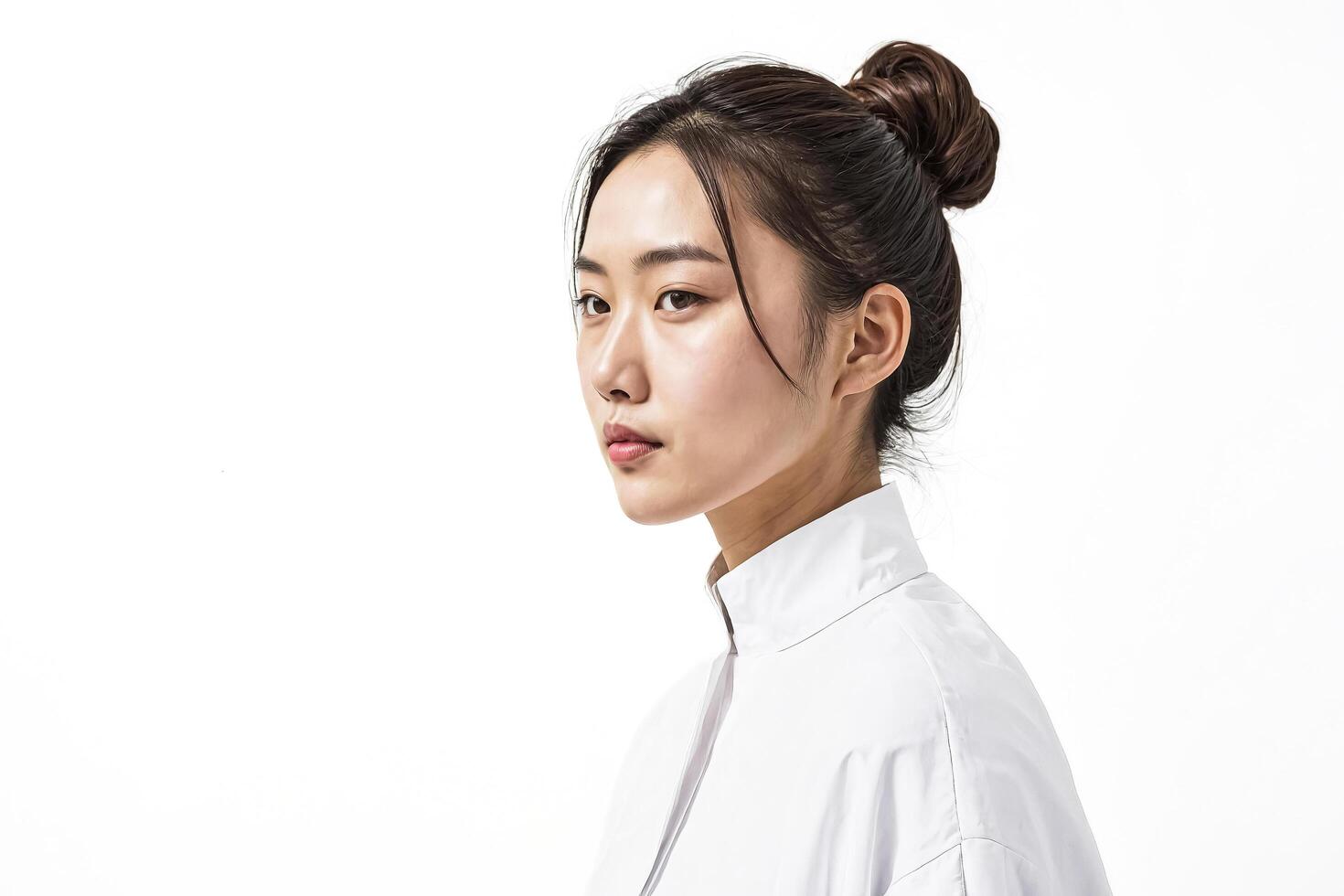 Beautiful Woman with a Bun photo