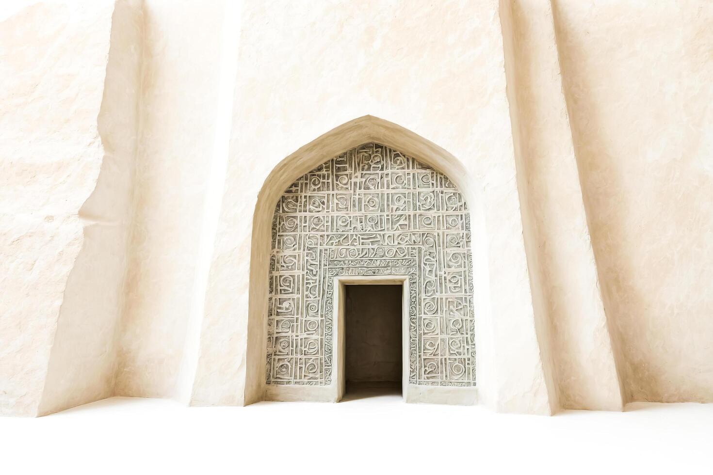 Ornate Doorway in a Whitewashed Building photo