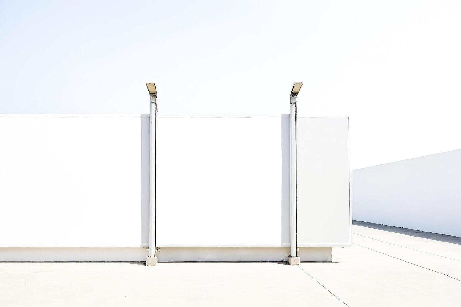 Minimalist White Wall with Lights photo
