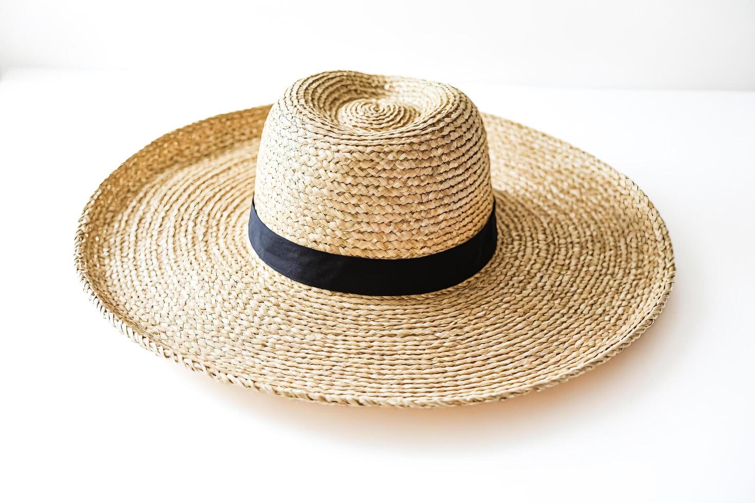 Straw Hat with Black Ribbon photo