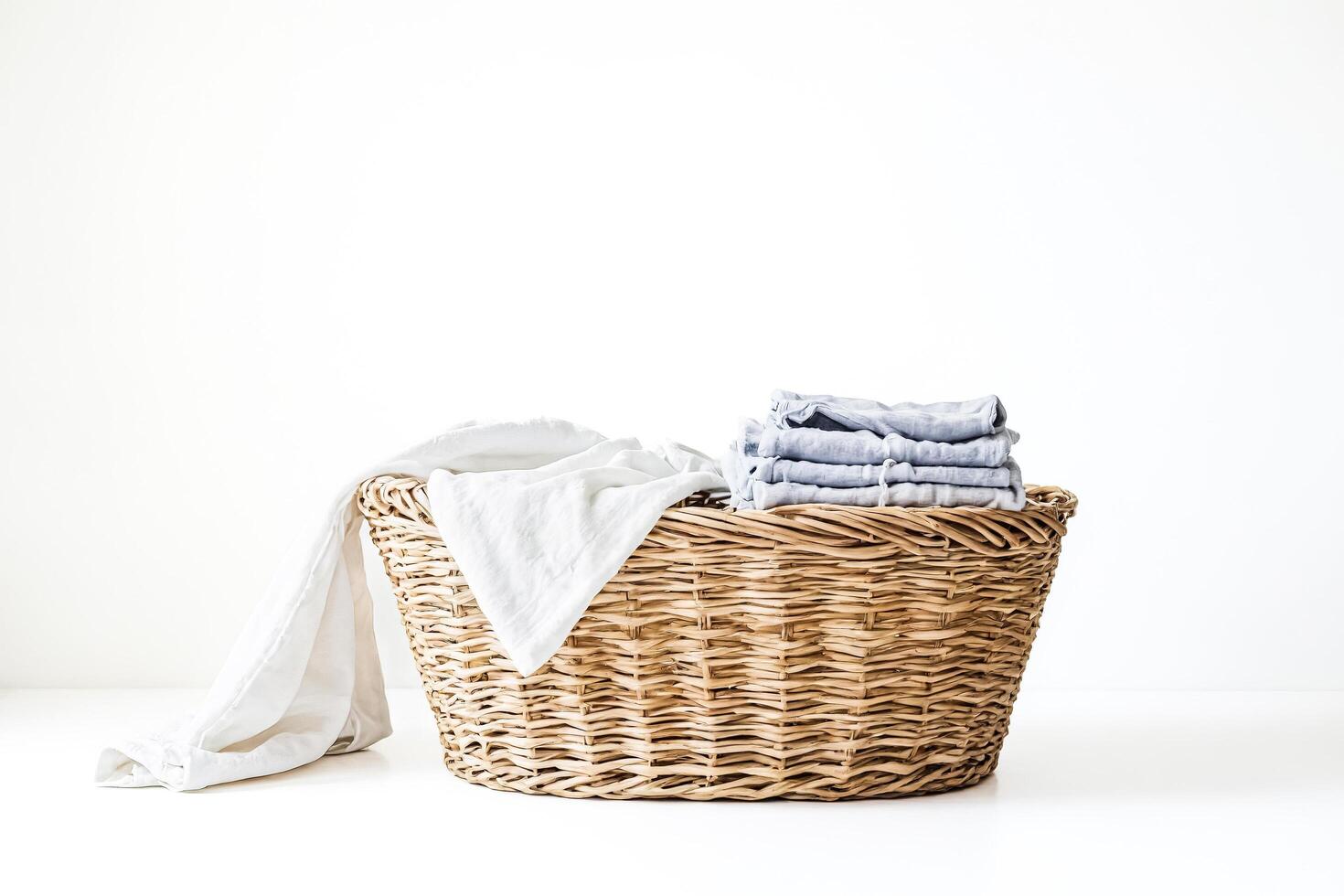 Laundry Basket with Clothes photo