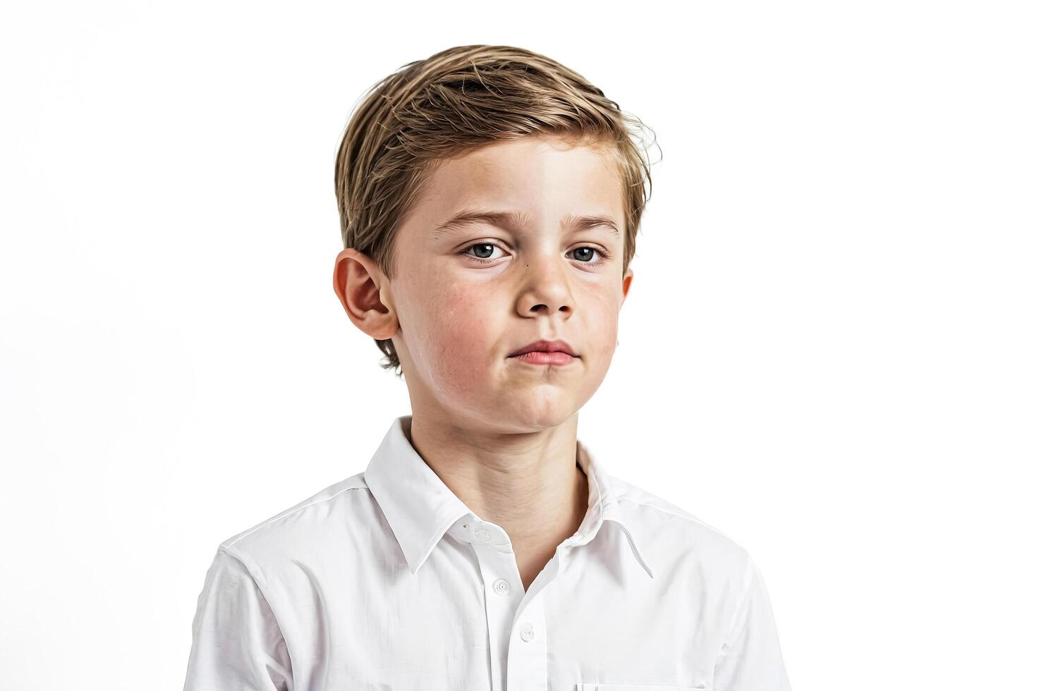 Portrait of a Serious Young Boy photo