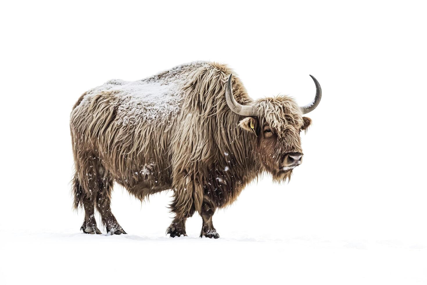 Highland Cow Standing in the Snow photo