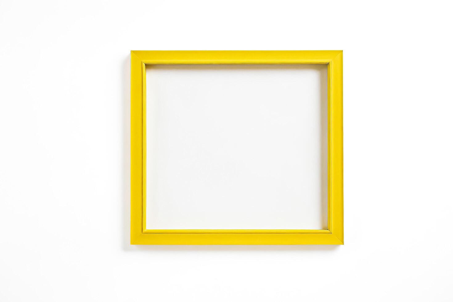 Yellow Frame on White Background photo