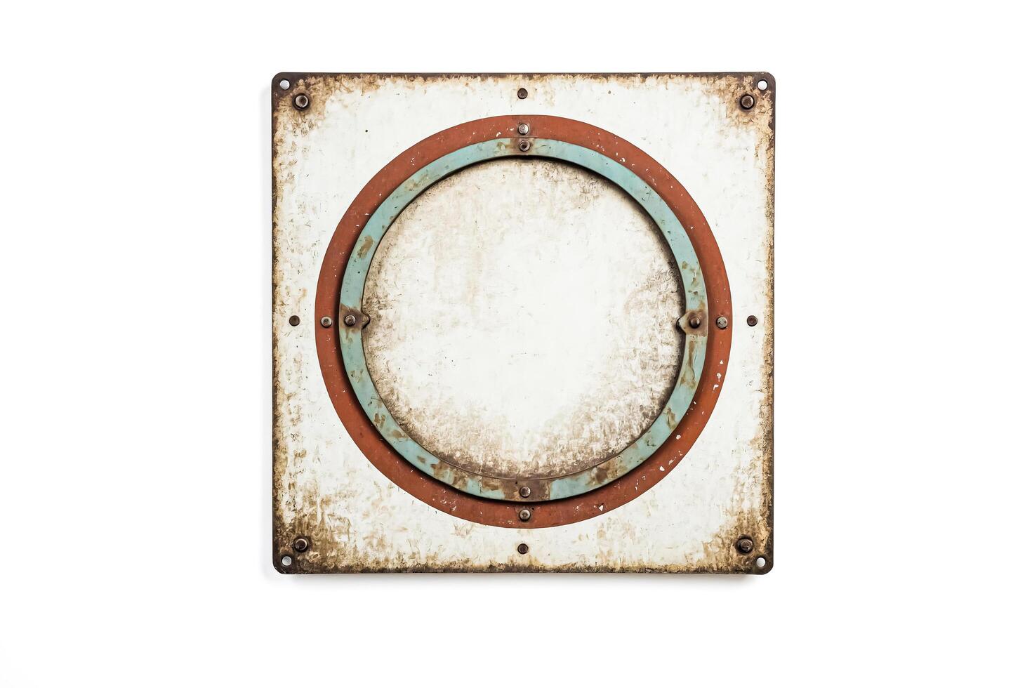 Rusty Metal Circle with Screws photo