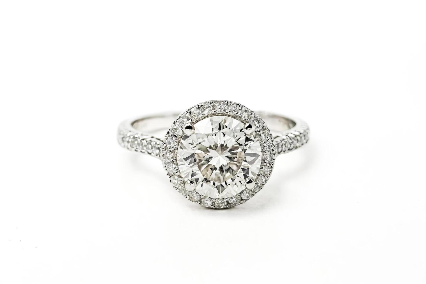 Diamond Engagement Ring with Halo Setting photo