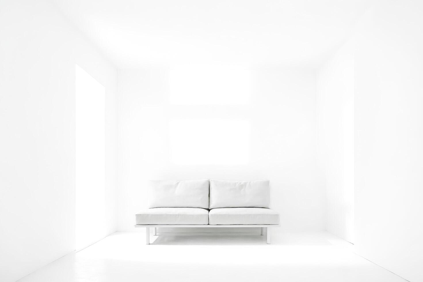 White Sofa in Minimalist Room photo
