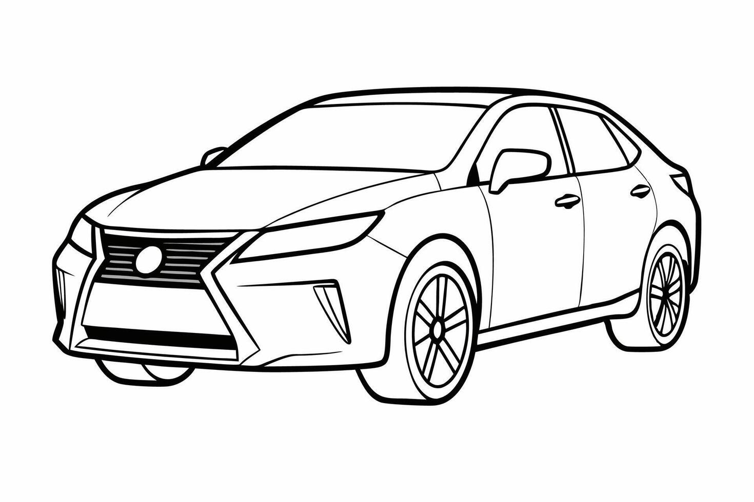 Lexus RX Car Illustration White Background, Cartoon, Clipart And Line Art, Lexus RX illustration with white background, ideal for cartoons and clipart vector