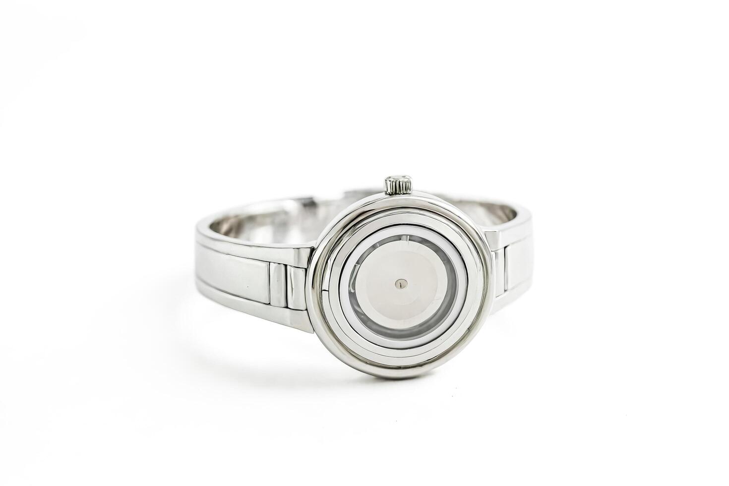 Silver watch with exposed mechanism photo