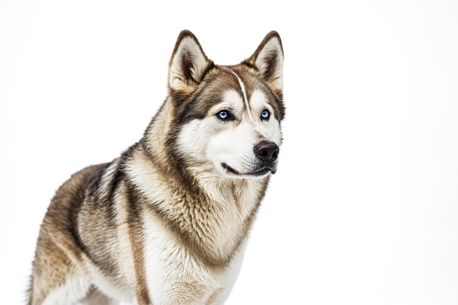 Portrait of a Siberian Husky with Blue Eyes photo