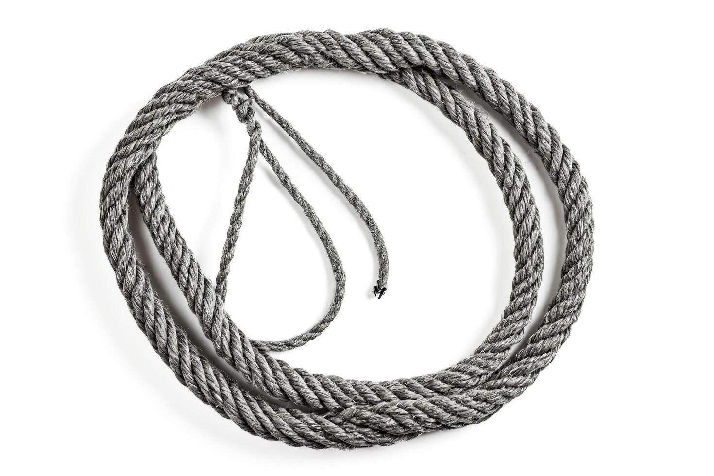 Gray Rope Isolated On White Background photo