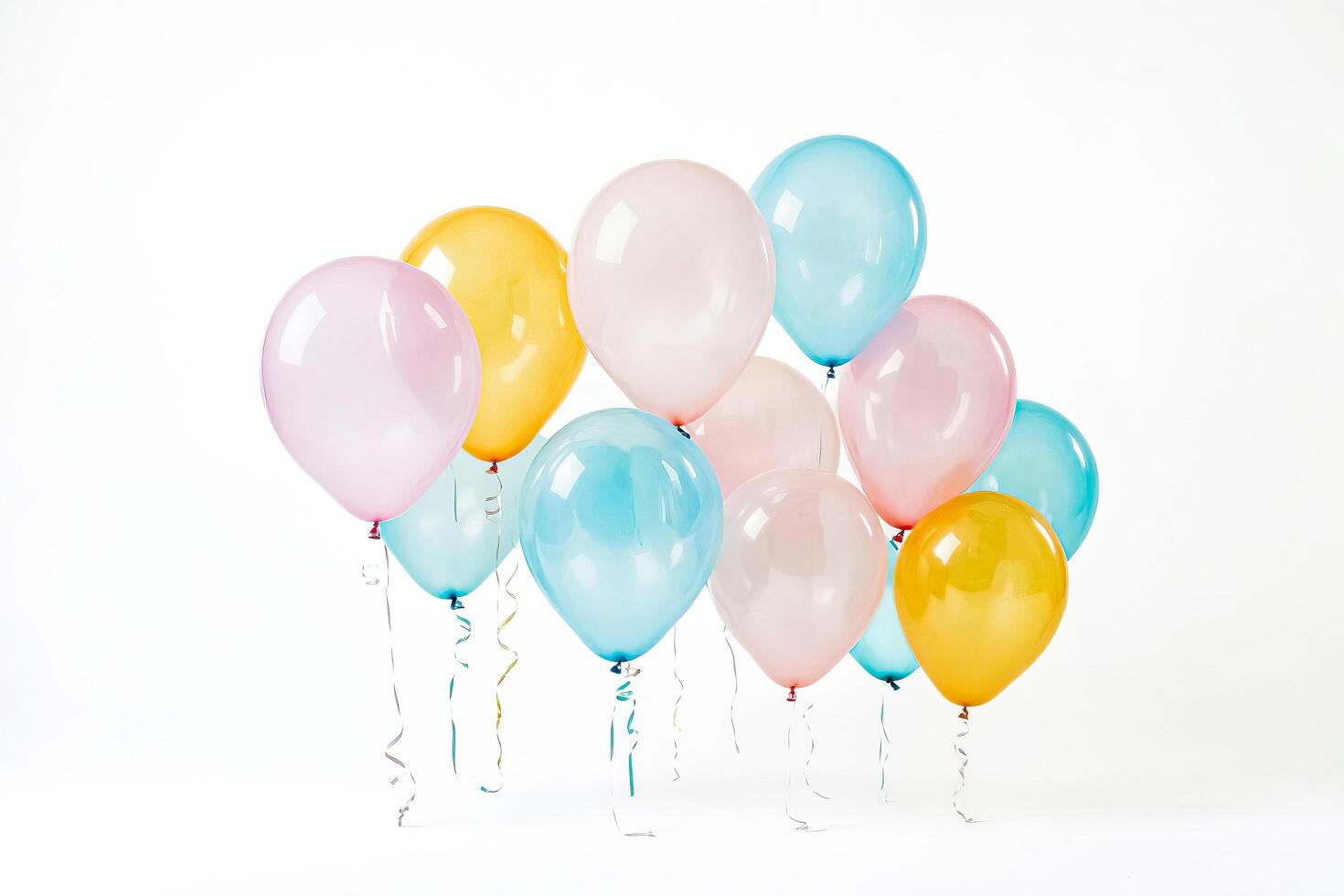 Colorful Balloons on White Background photo