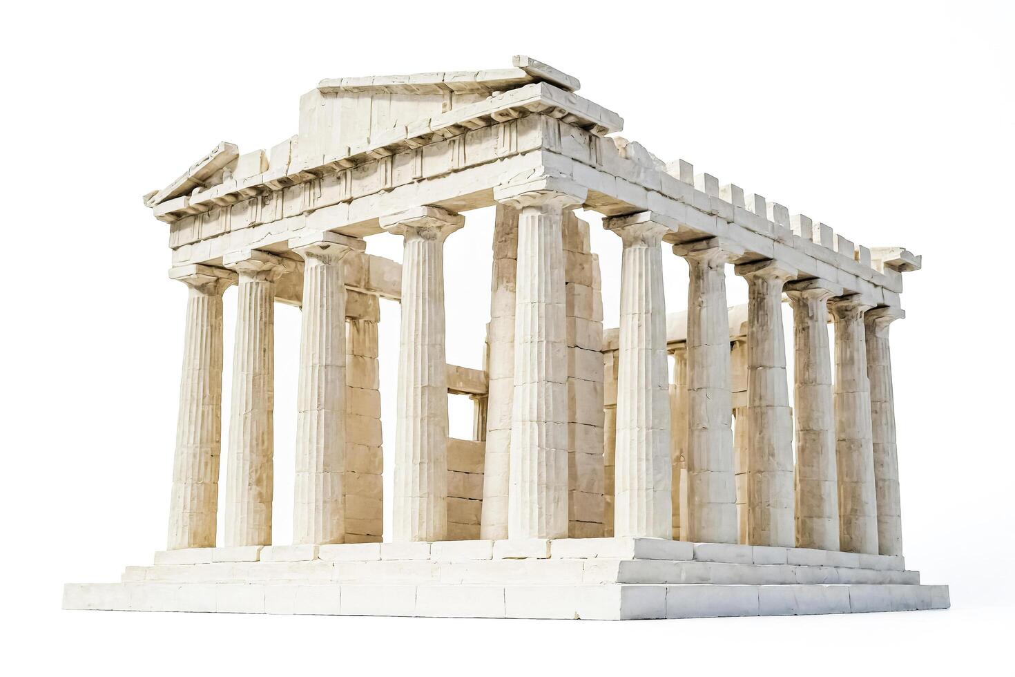 Ancient Greek Temple Isolated on White Background photo