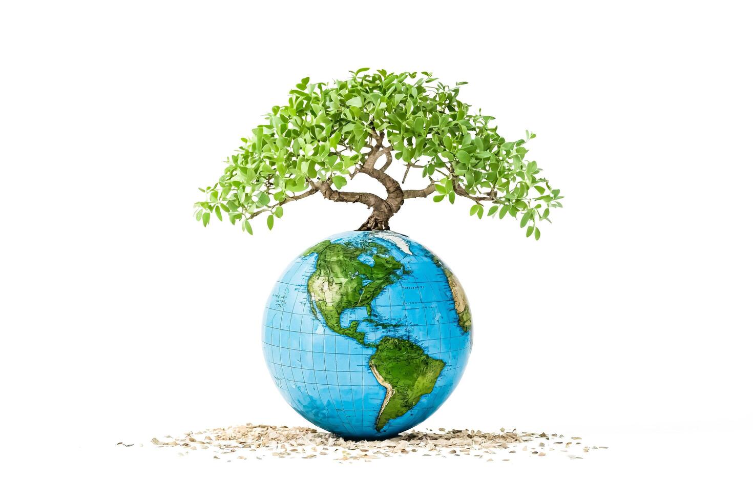 Green Tree Growing From a Globe photo