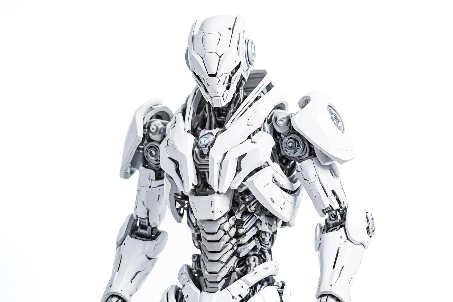 Futuristic White Robot with Detailed Design photo