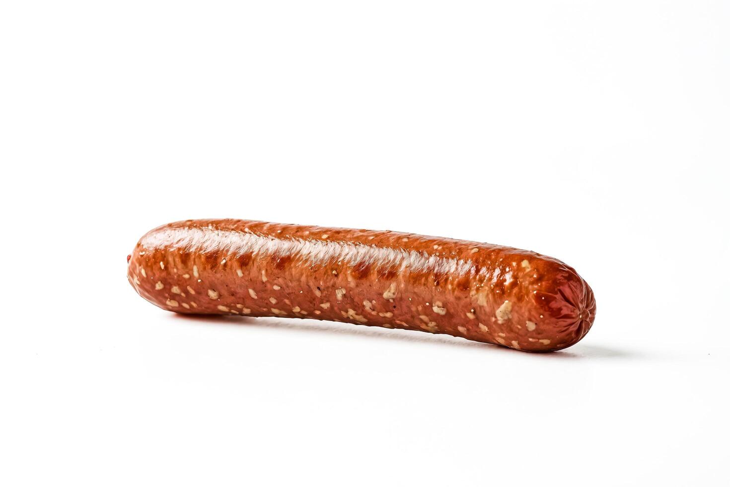 Single Hot Dog Isolated On White photo