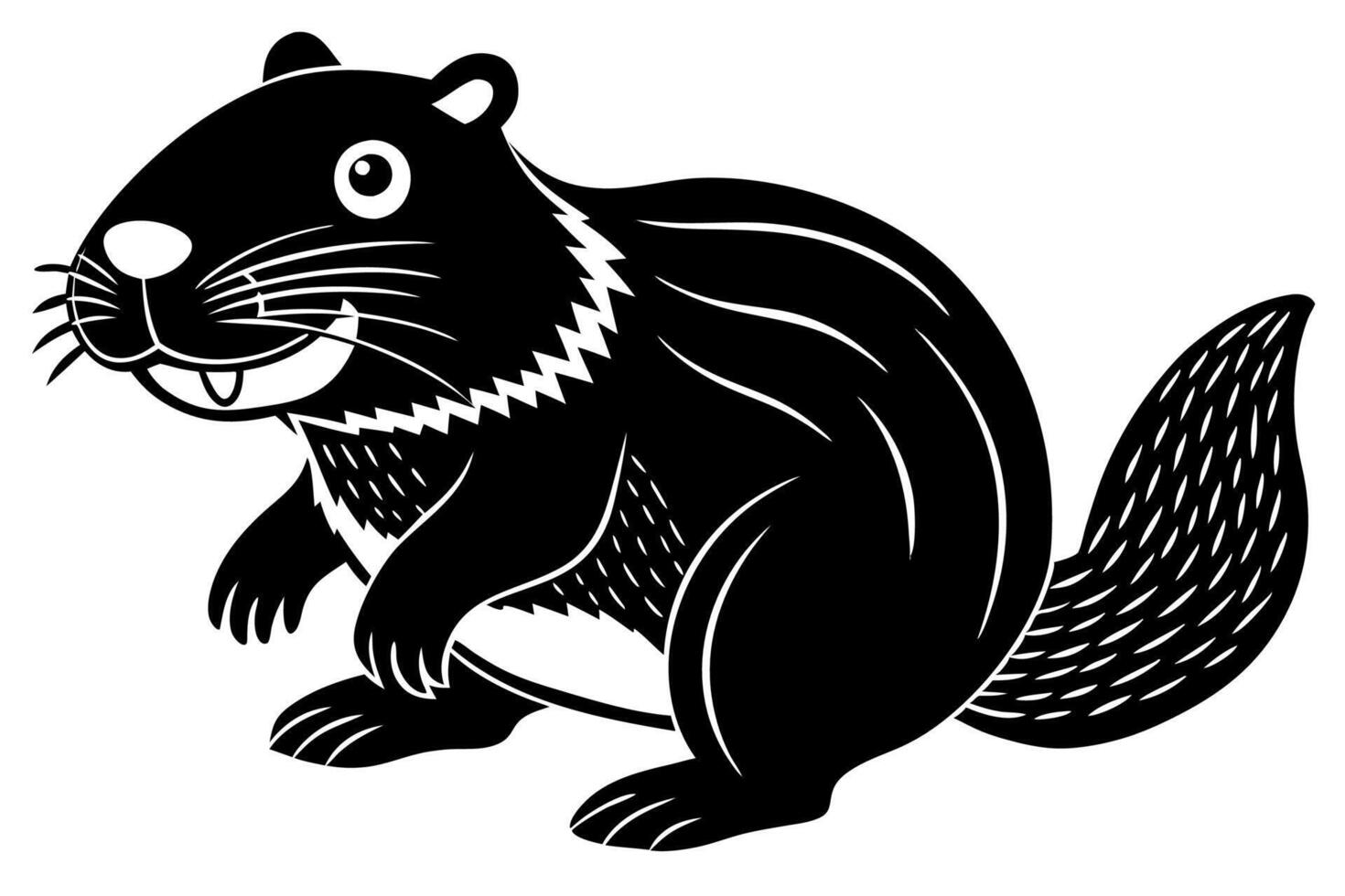 Funny Beaver with White Background Illustration, Cartoons, Clipart, and Line Art Design, Funny beaver illustration, cartoons, clipart, and line art design with a white background. vector