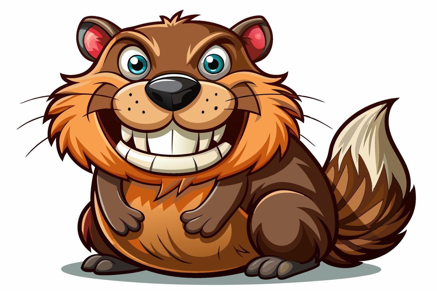 Funny Beaver with White Background Illustration, Cartoons, Clipart, and Line Art Design, Funny beaver illustration, cartoons, clipart, and line art design with a white background. vector