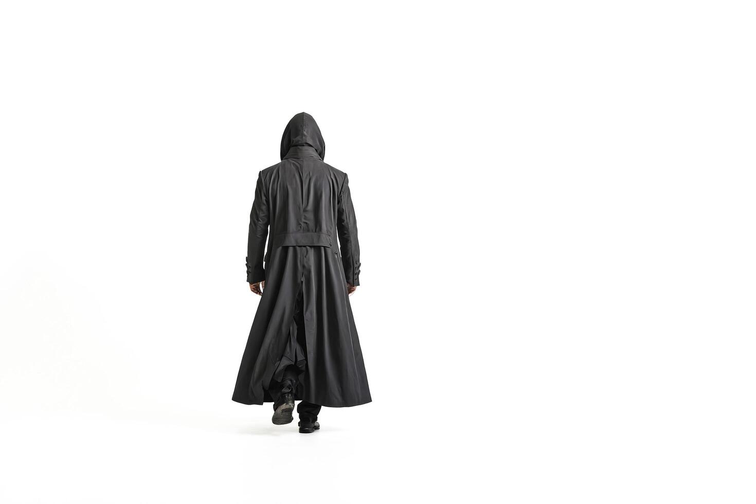 Mysterious Man In Black Walking Away photo