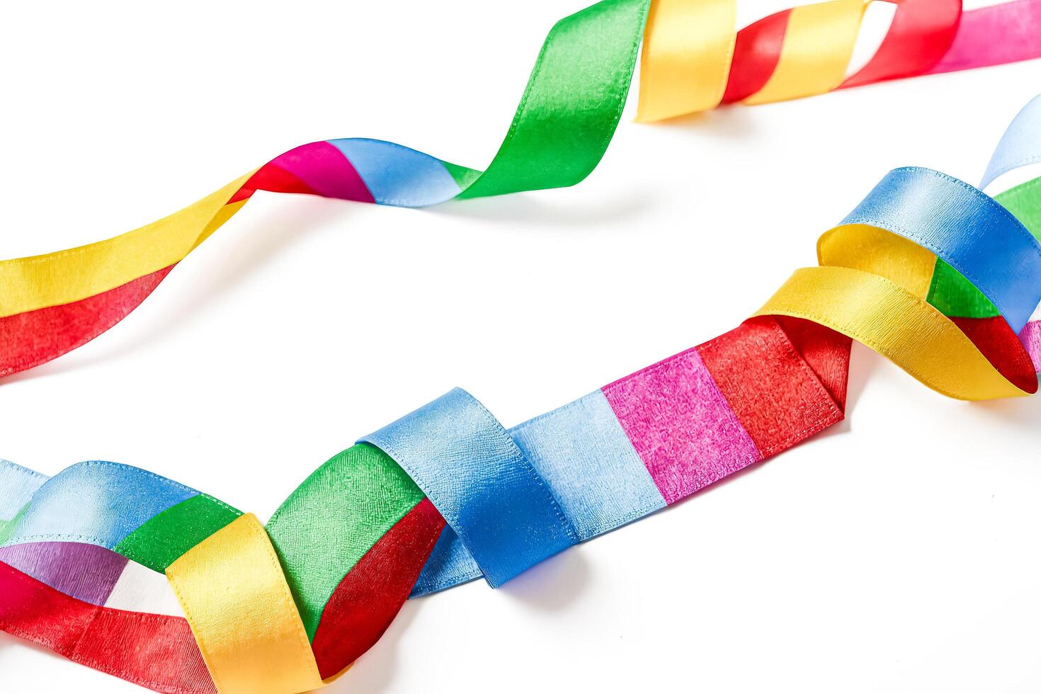 Colorful ribbons frame for text photo