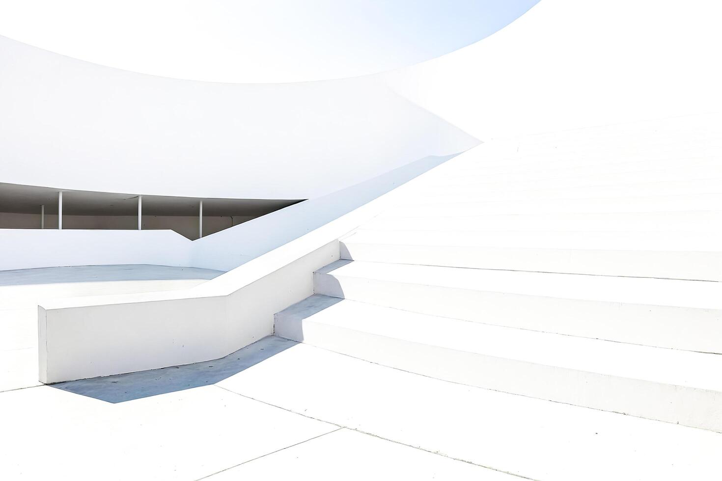 Minimalist White Staircase in Modern Architecture photo