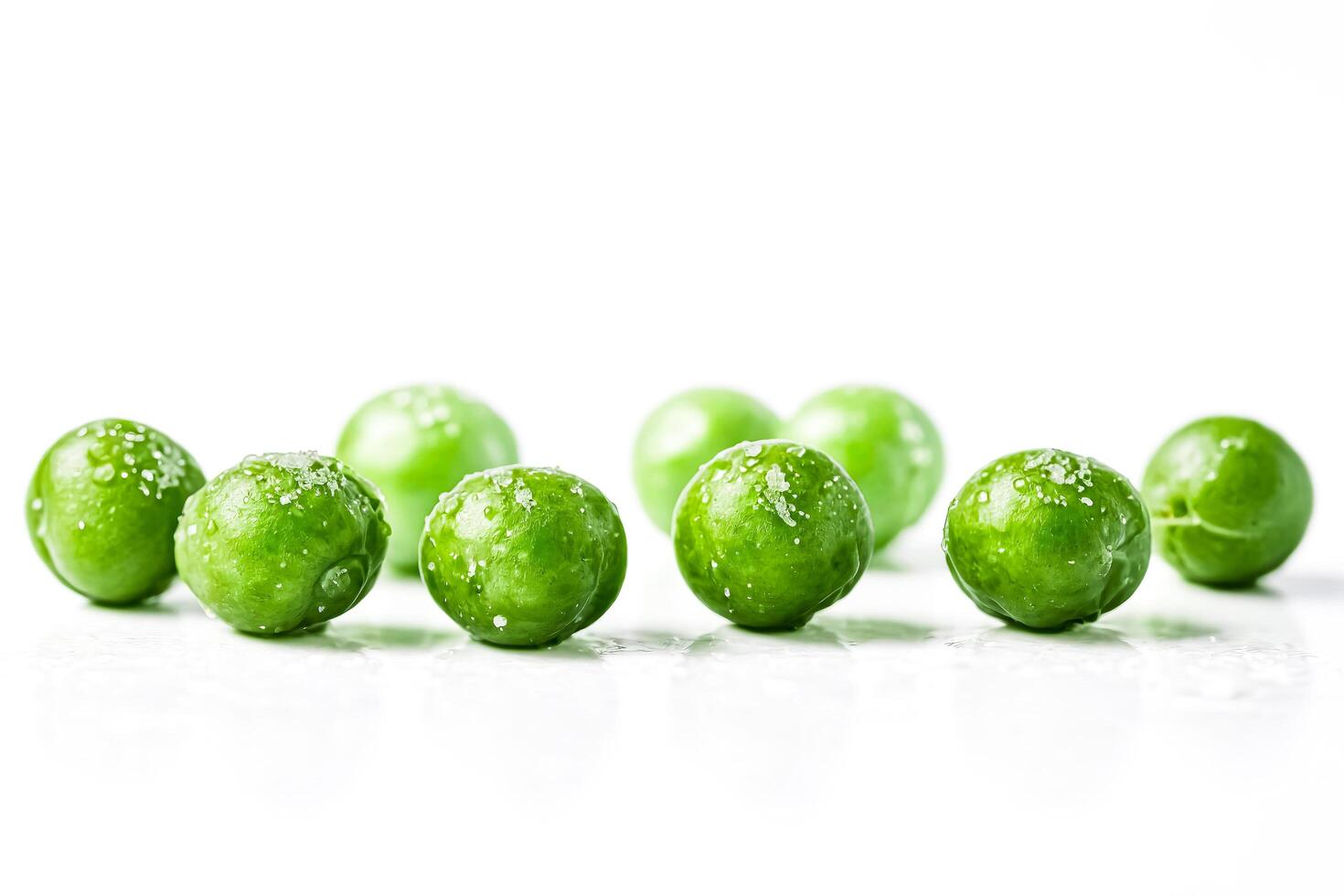 Fresh Green Peas with Water Droplets photo