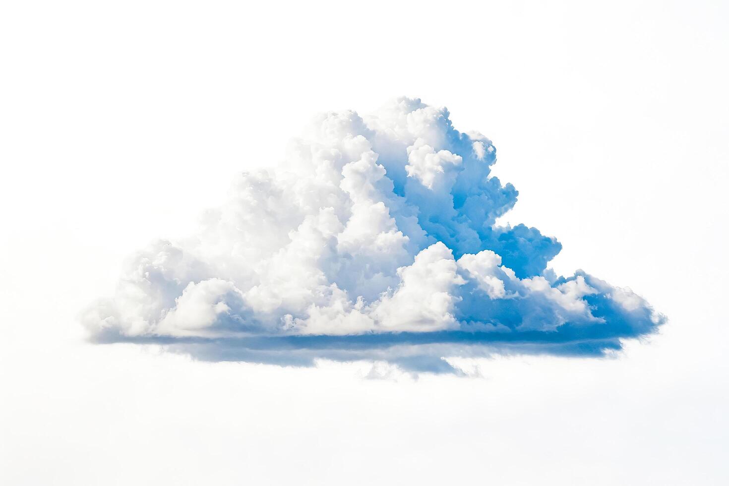 Single White Cloud Isolated on White Background photo