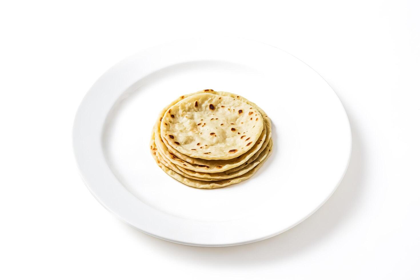 Stack of Flatbreads on White Plate photo