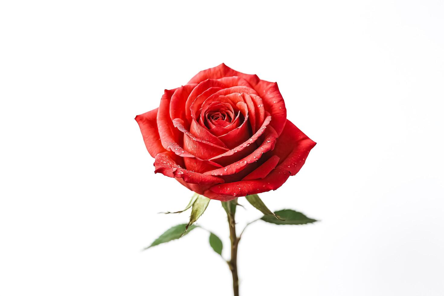 Red Rose with Dew Drops photo