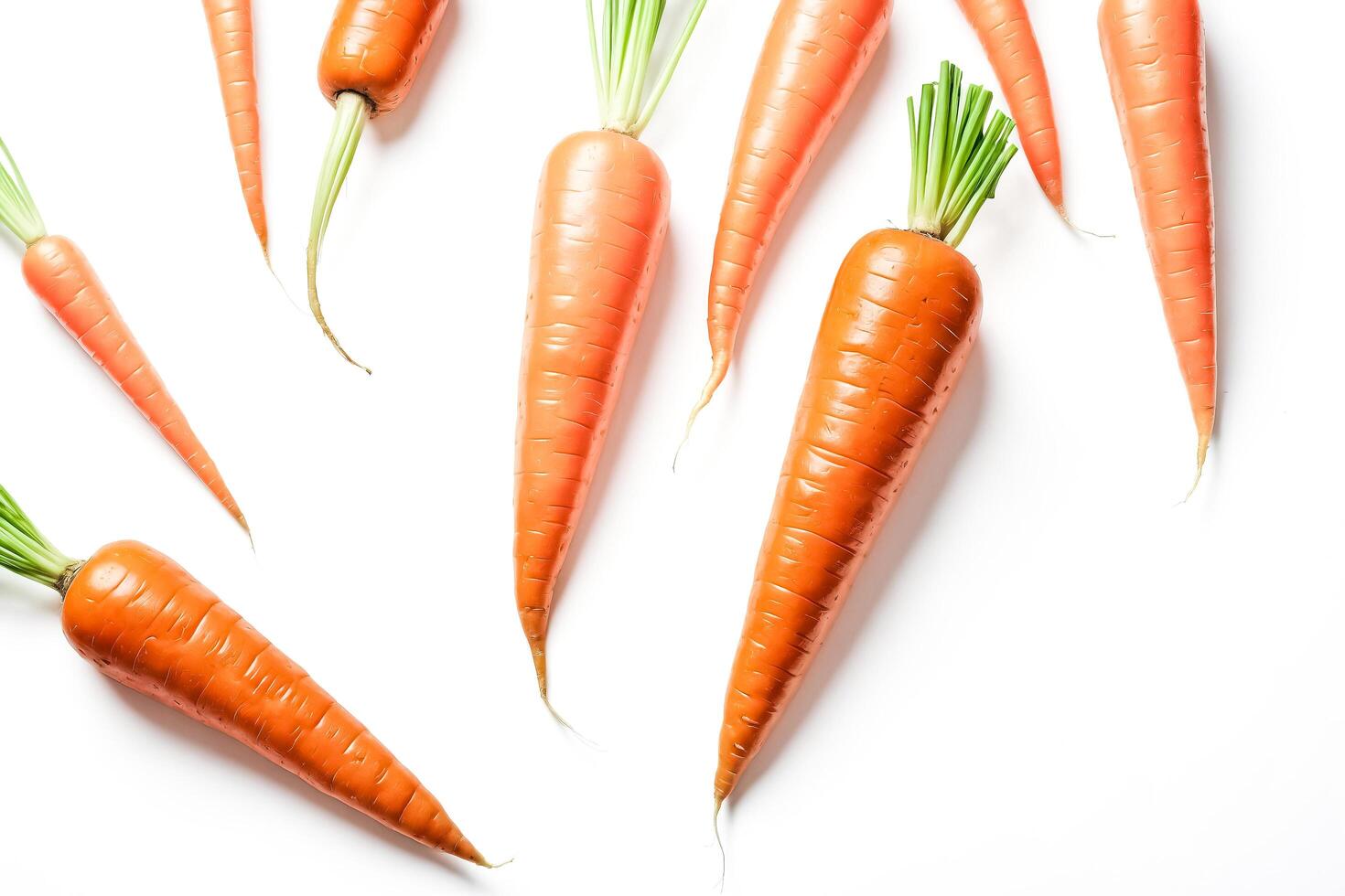Fresh Carrots on White Background photo