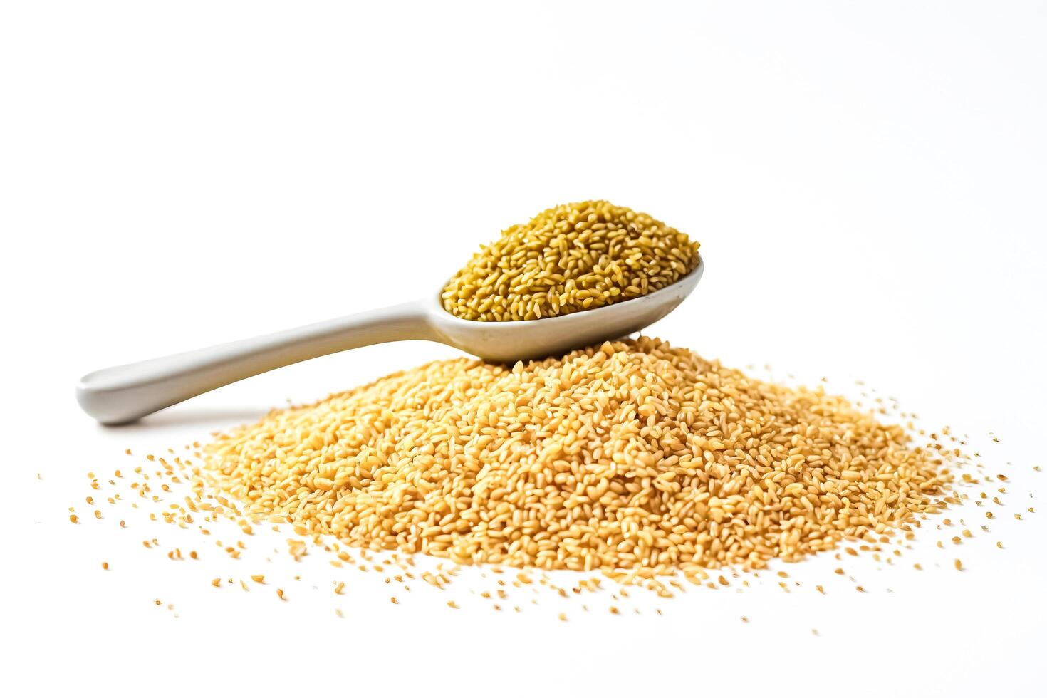 Sesame Seeds on a White Background photo