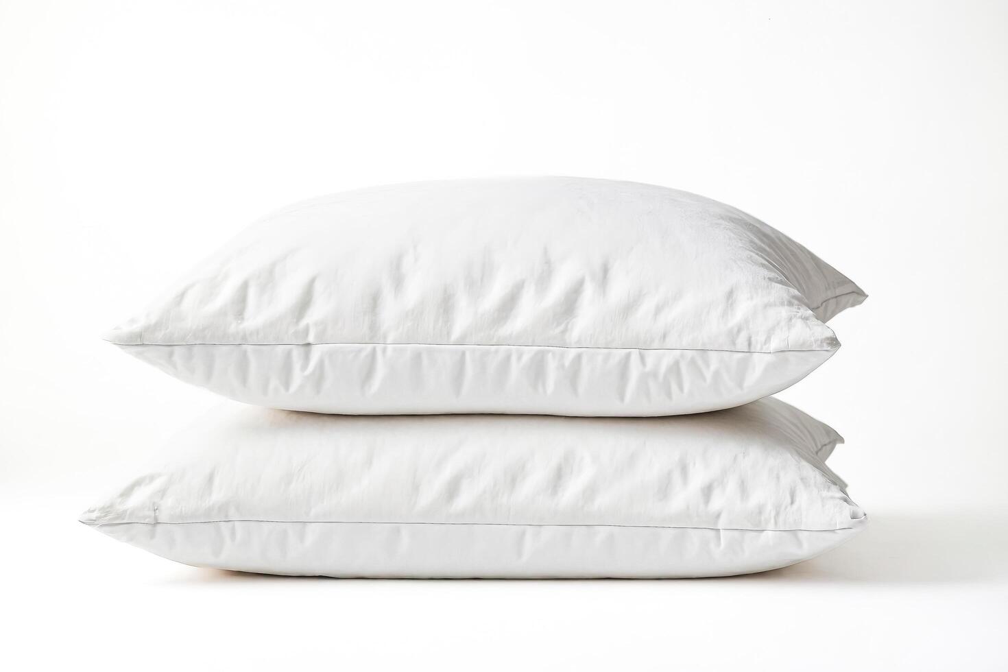 Two White Pillows on White Background photo