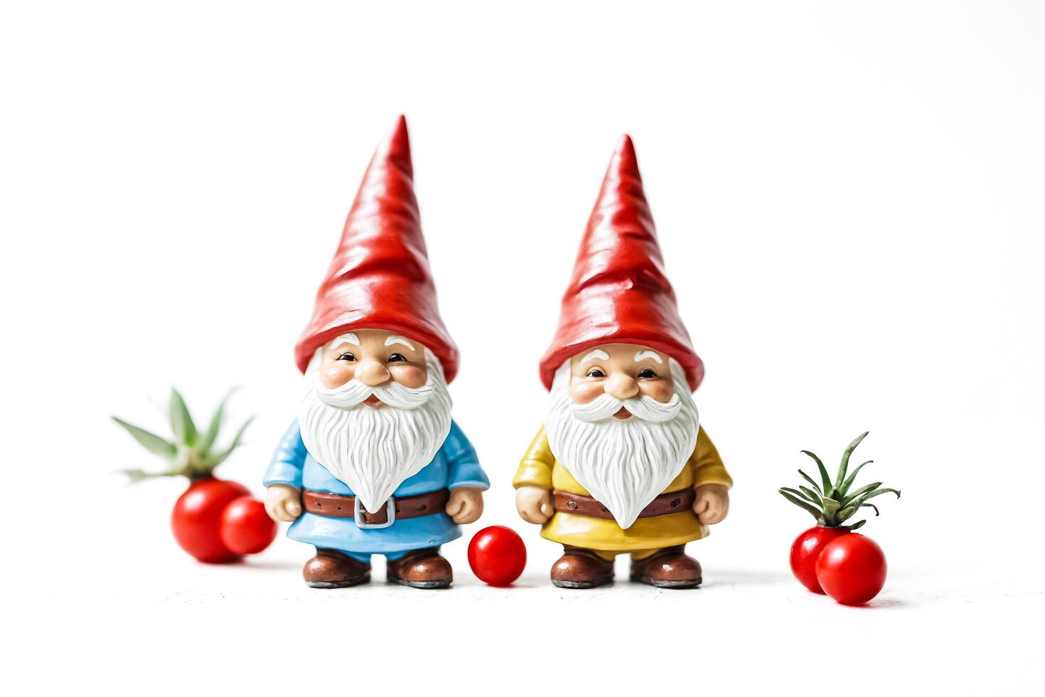 Two Garden Gnomes with Tomatoes photo
