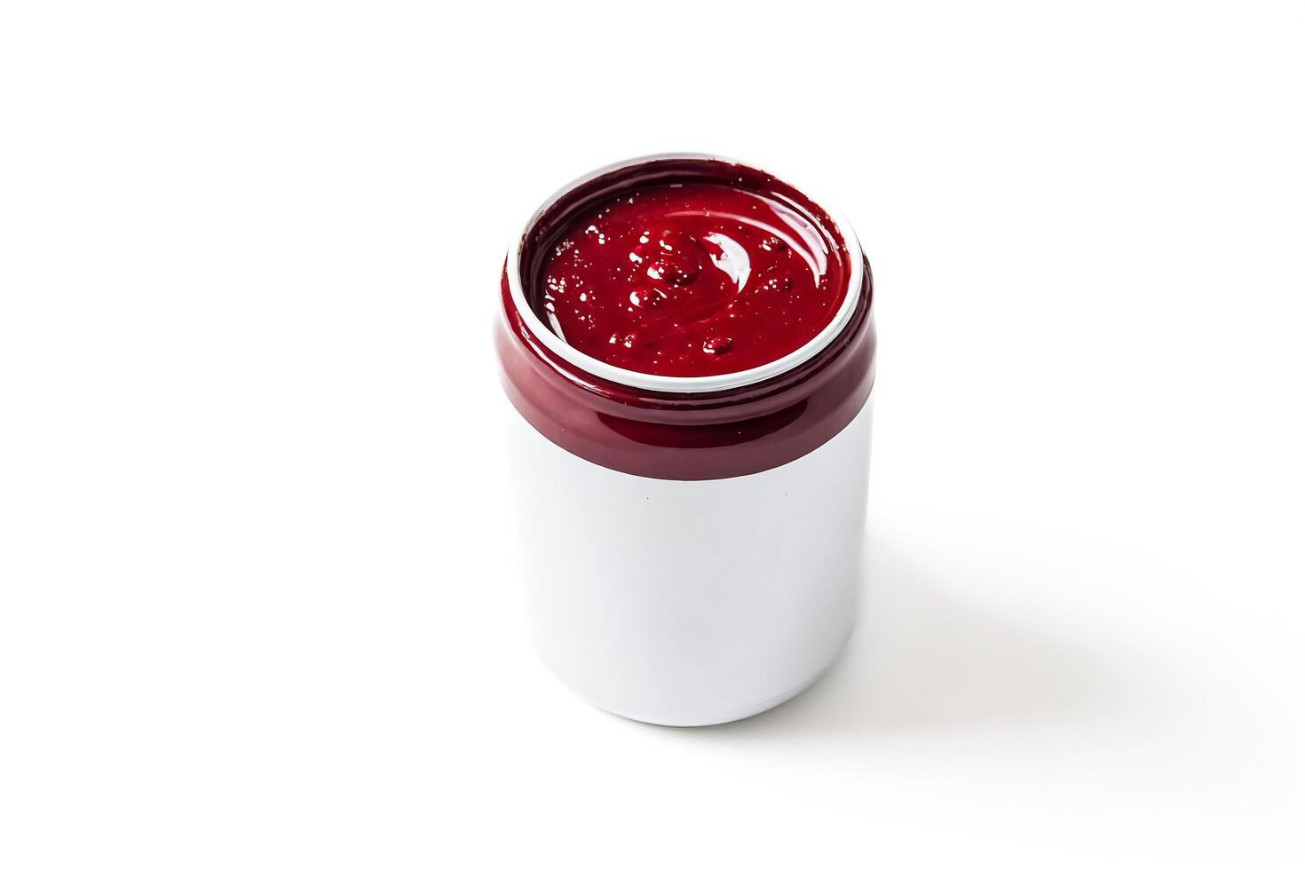 Red Paint in White Container photo