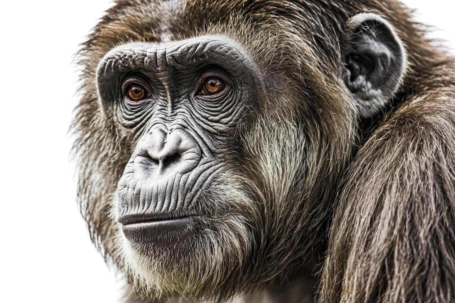 Close Up Portrait of a Chimpanzee photo