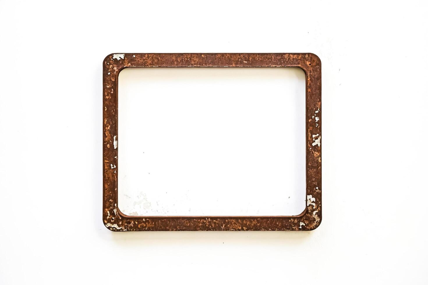 Rusty Metal Frame on White Background photo