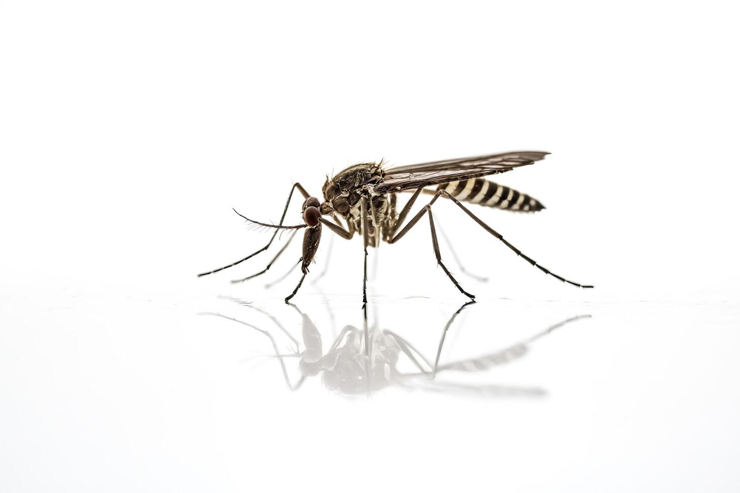 Mosquito close-up on a white background photo