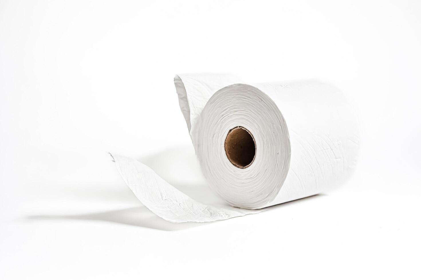 Roll of White Paper on a White Background photo