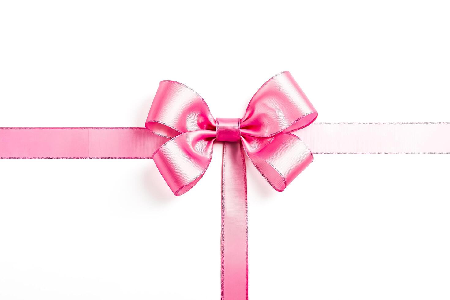 Pink Satin Ribbon Bow With Tails photo