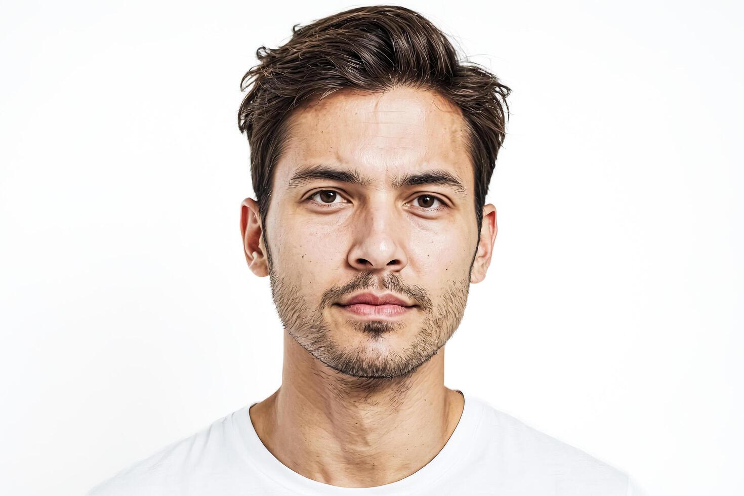 Portrait of a young man with a serious expression photo