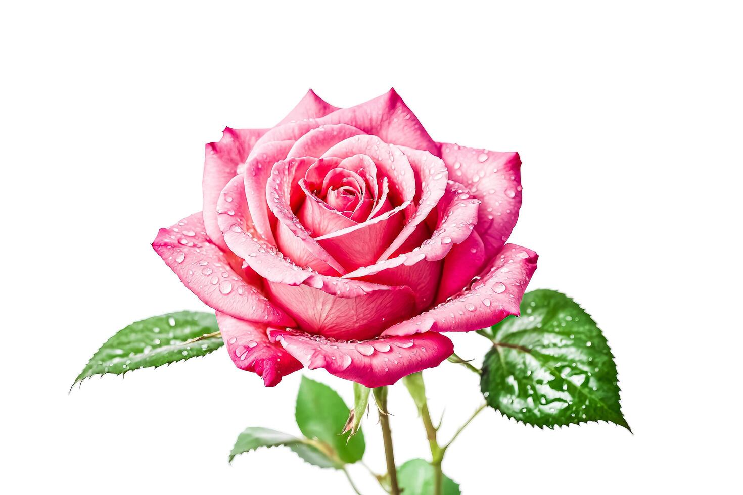 Pink Rose with Dew Drops photo