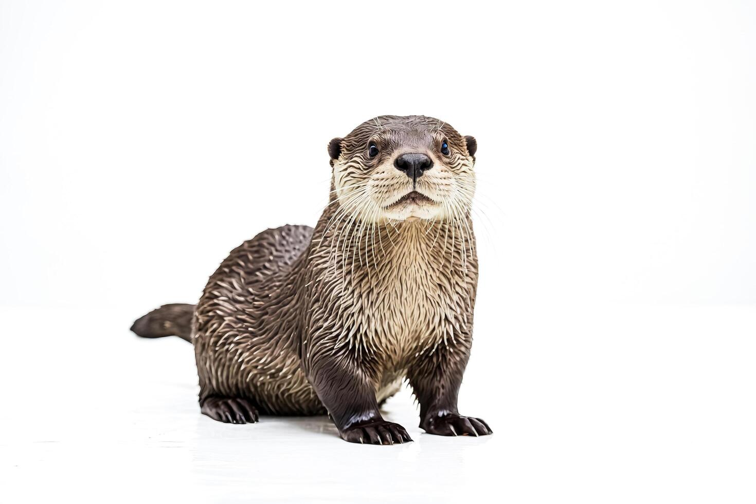 Wet River Otter Looking at the Camera photo