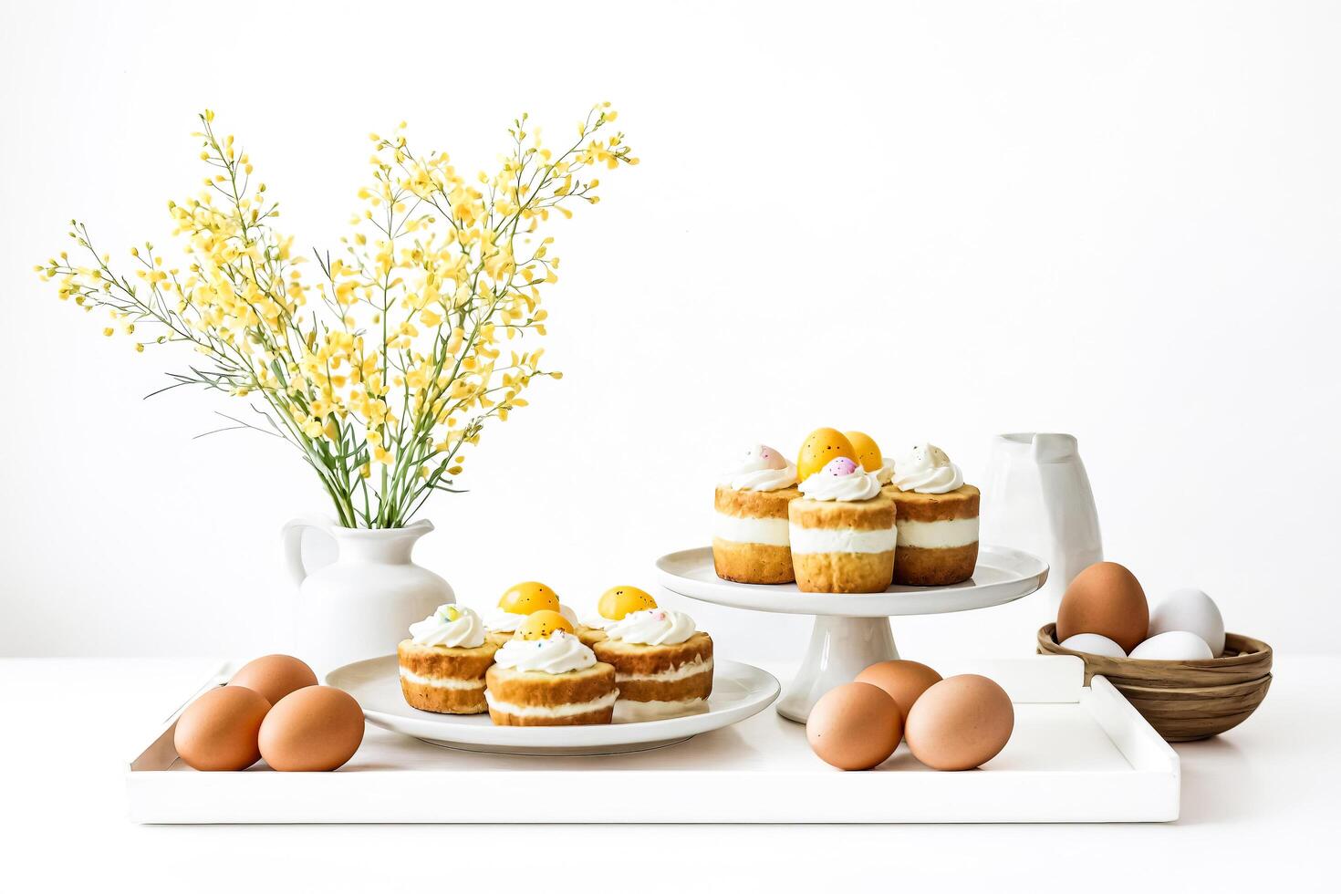 Easter Cake Pops with White Background photo